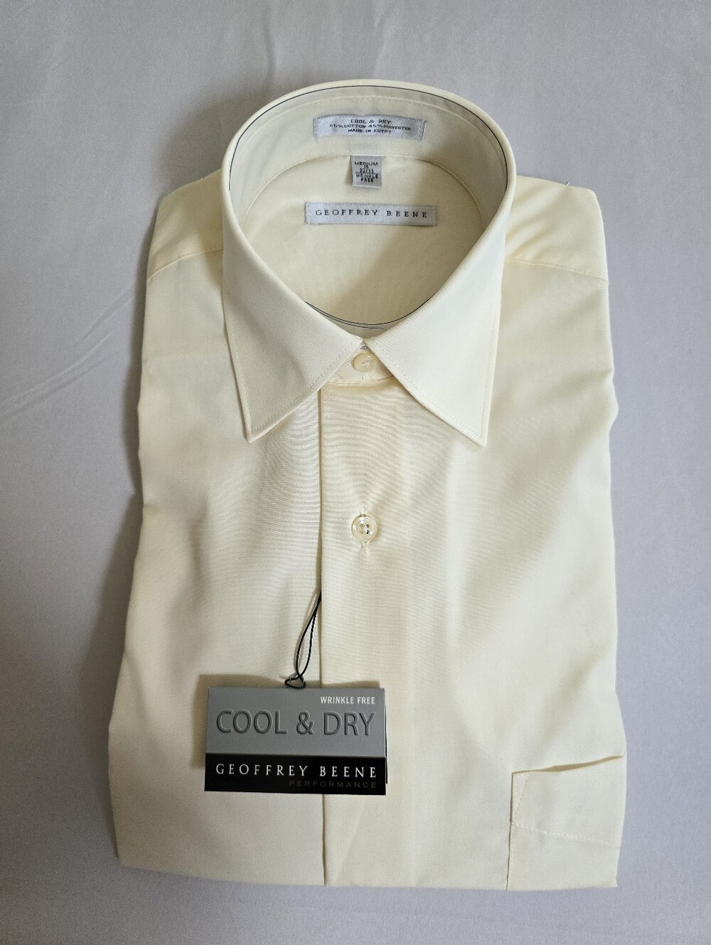 Geoffrey Beene Light Maize Dress Shirt NWT Size Medium